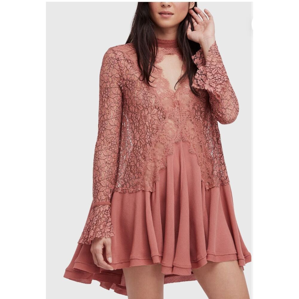Free People Tell Tale Cutout Lace Tunic